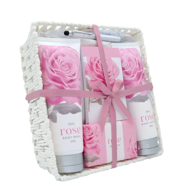 Rose Indulgence - 250ml Body Wash, 250ml Body Lotion, 200g Soap, Notepad & Pen