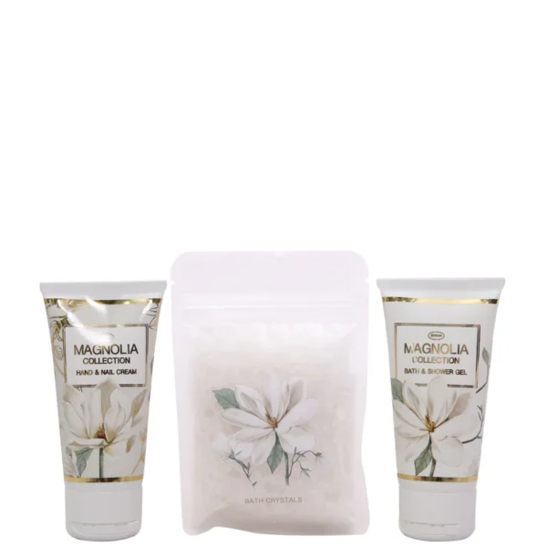 Magnolia Ultimate Luxury - 50ml Hand & Nail Cream, 50ml Bath & Shower Gel & 100g Bath Crystals - Image 2