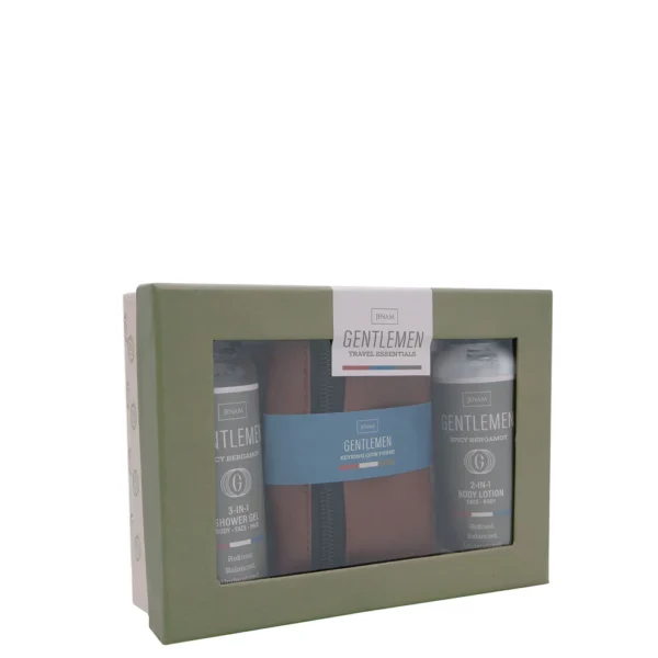 Gentlemen Travel Essentials (Spicy Bergamot) - 100ml 3-In-1 Shower Gel, 100ml 2-In-1 Body Lotion & Keyring Coin Purse (7.5 x 11cm)