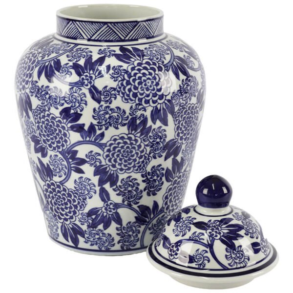 BLUE FLORAL GINGER JAR 35X21CM - Image 2