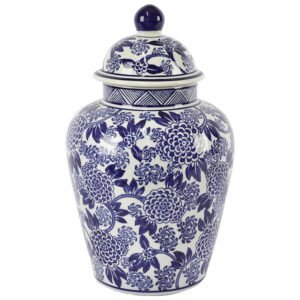 BLUE FLORAL GINGER JAR 35X21CM