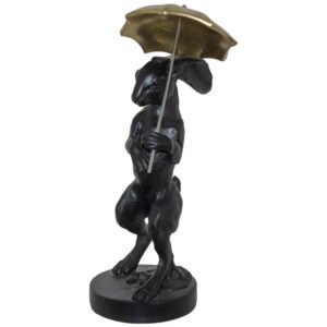 BLACK RABBIT GOLD UMBRELLA 14X13X29cm