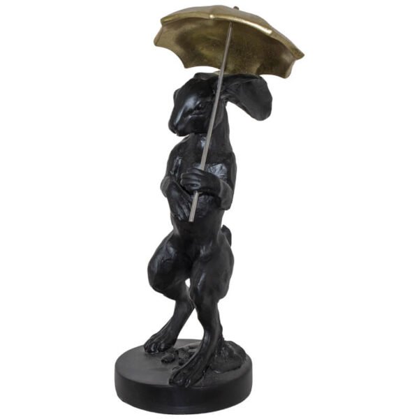 BLACK RABBIT GOLD UMBRELLA 14X13X29cm