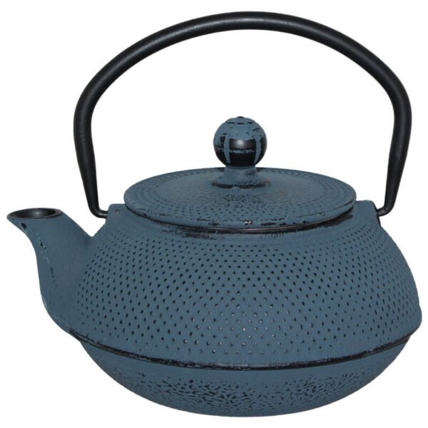 BLUE CAST IRON TEA POT 600ML