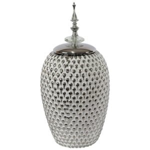 SILVER DECODANCE GINGER JAR/LID37CM