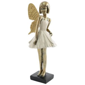 GIRL WITH GOLD BUTTERFLY WINGS 25CM