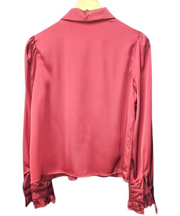Satin Blouse with Bow Accessory - Image 3