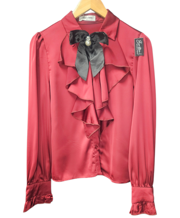 Satin Blouse with Bow Accessory - Image 2