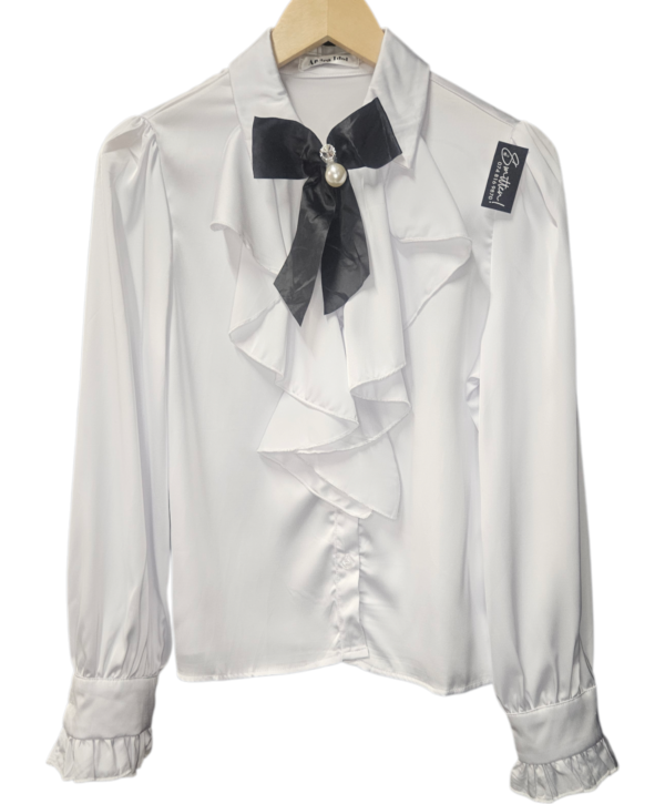 Satin Blouse with Bow Accessory - Image 6