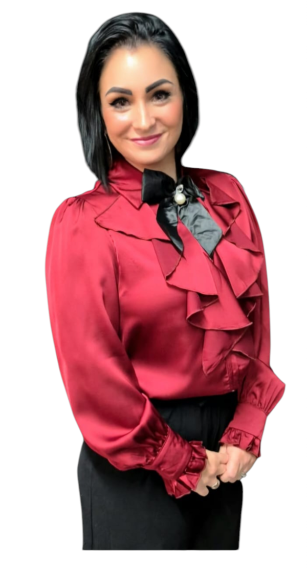 Satin Blouse with Bow Accessory - Image 10