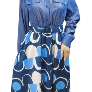 Denim Look Dress with Belt CY90877H
