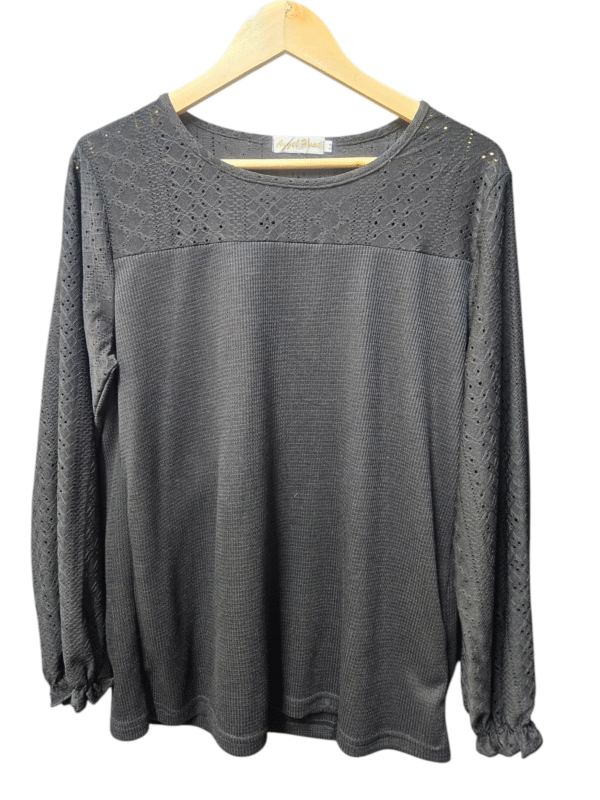Long Sleeve Top with Ribbing - Image 7
