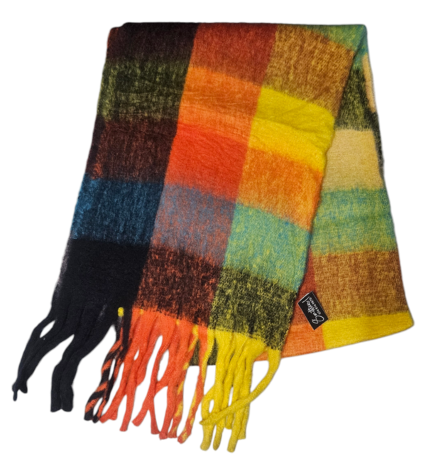 Long Thick Check Scarf - Image 3