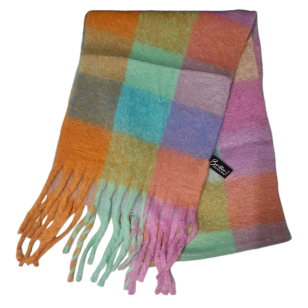 Long Thick Check Scarf - Image 4