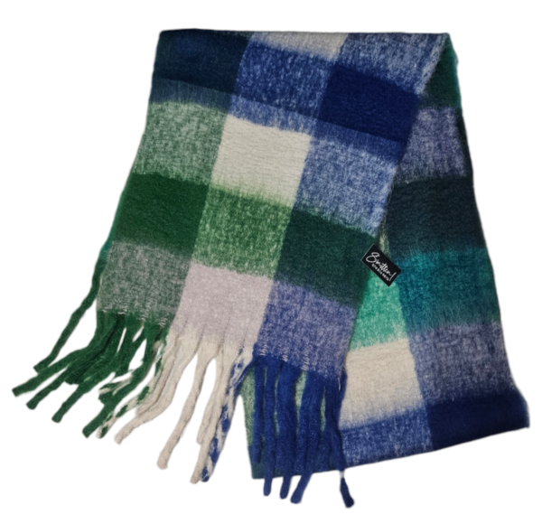 Long Thick Check Scarf - Image 6