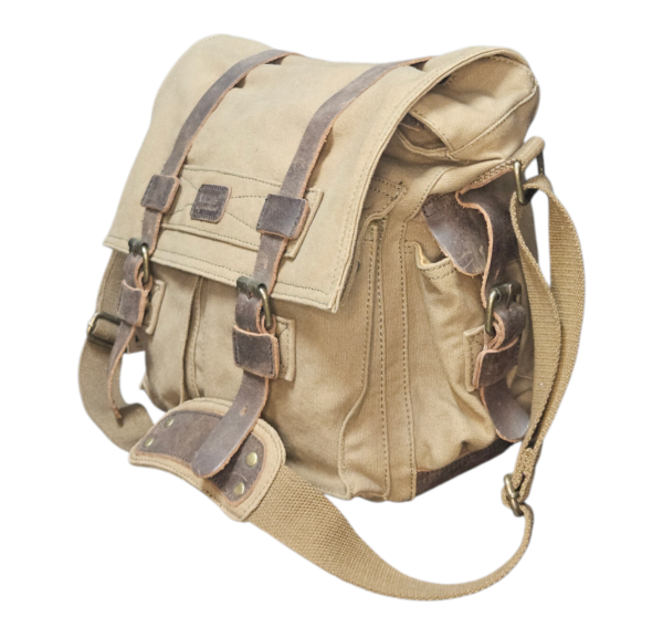 Leather & Canvas Messenger Bag - Image 5