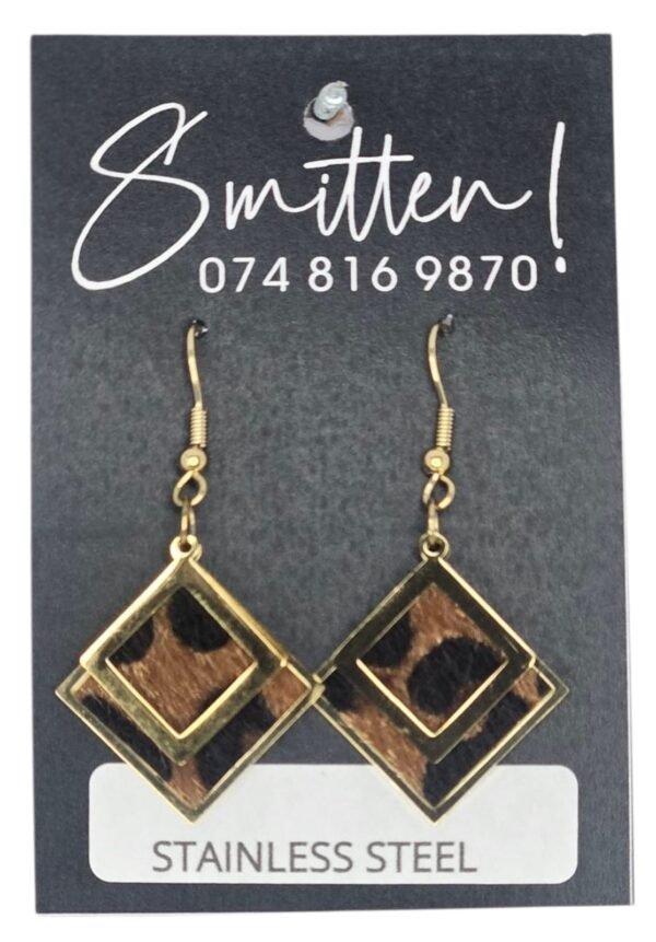 Gold Animal Print Stainless Steel Earring