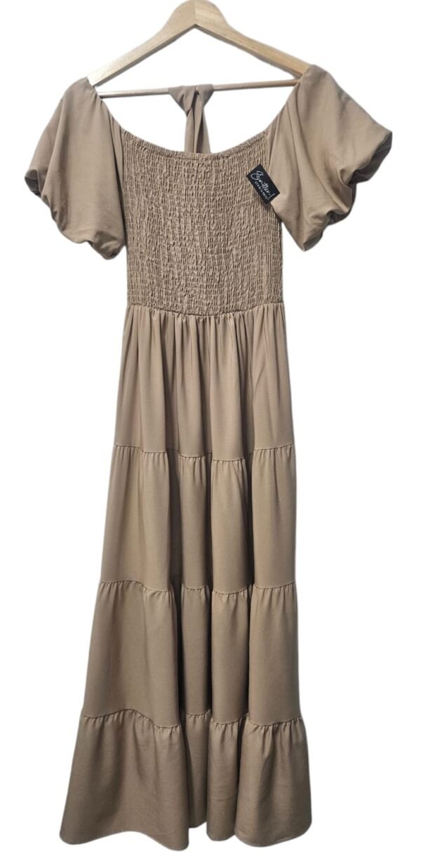 Puff Sleeve Dress with Smocked Top & matching Belt - Image 7
