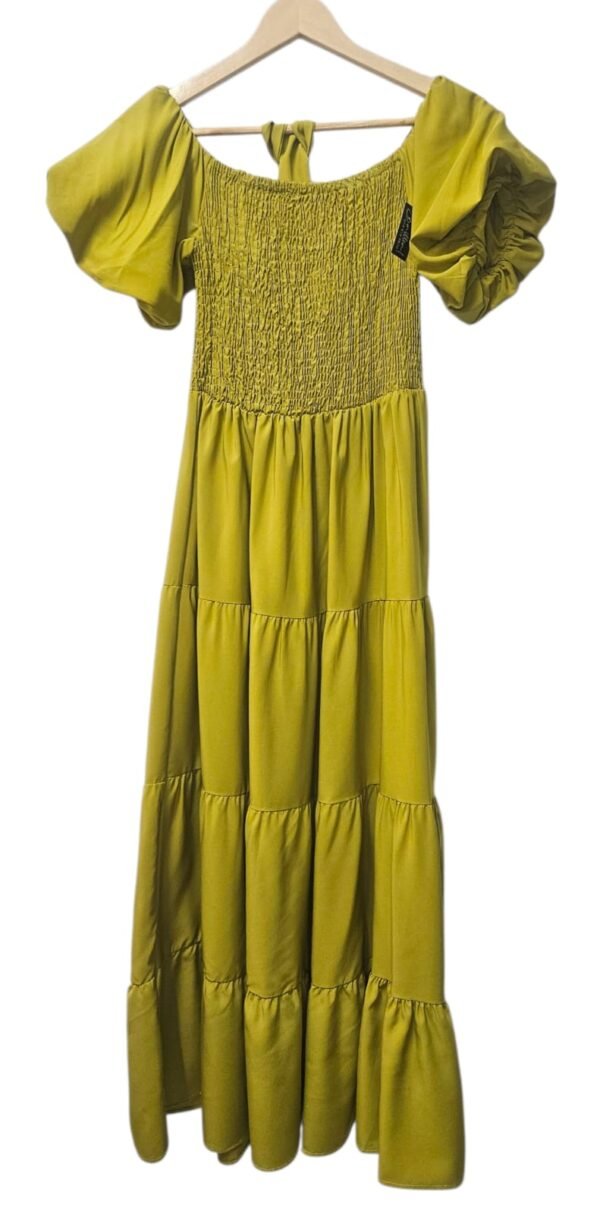Puff Sleeve Dress with Smocked Top & matching Belt - Image 5