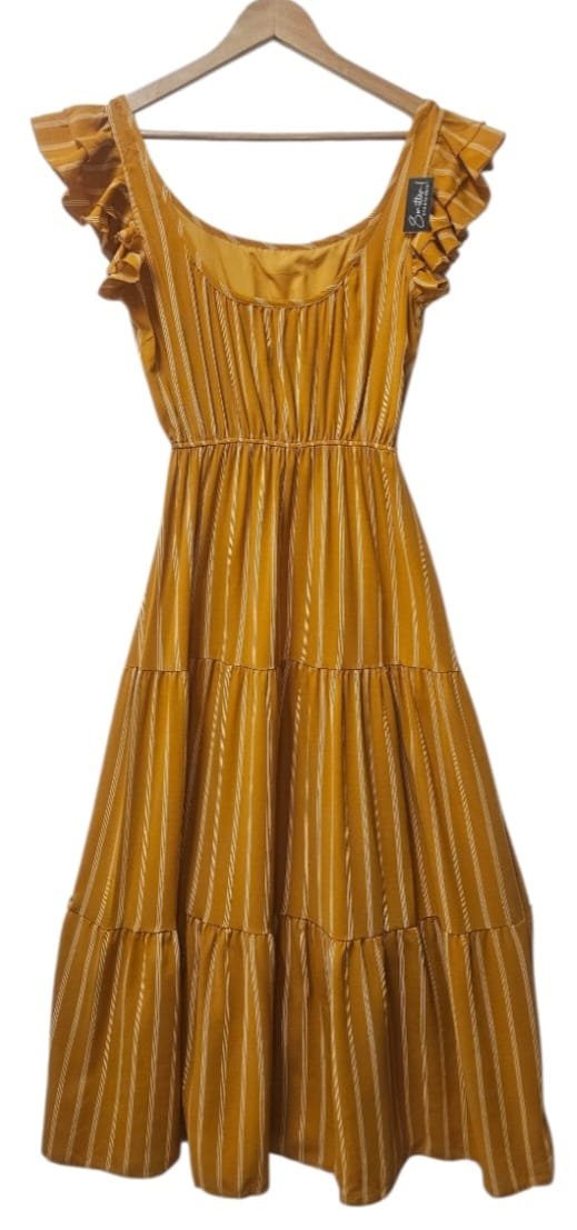 Sleeve-less Dress with Pin Stripes - Image 5