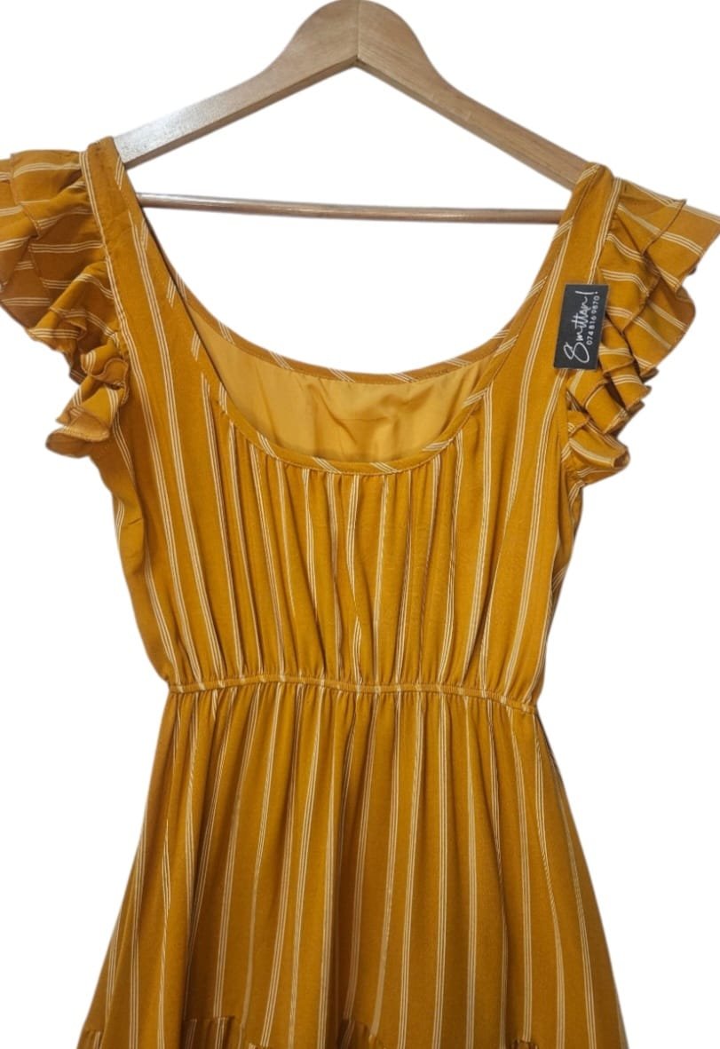 Sleeve-less Dress with Pin Stripes - Image 3