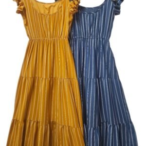 Sleeve-less Dress with Pin Stripes