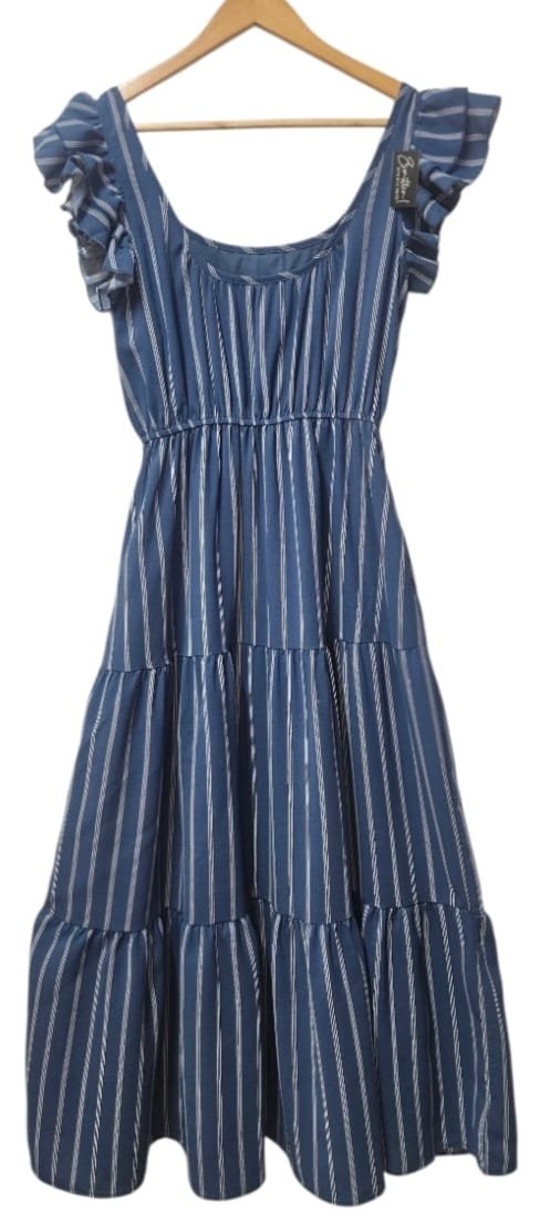 Sleeve-less Dress with Pin Stripes - Image 6