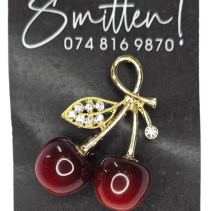 Gold like Cherry Pin Brooch