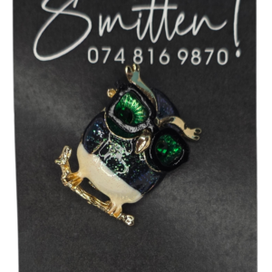 Green Owl Pin Brooch