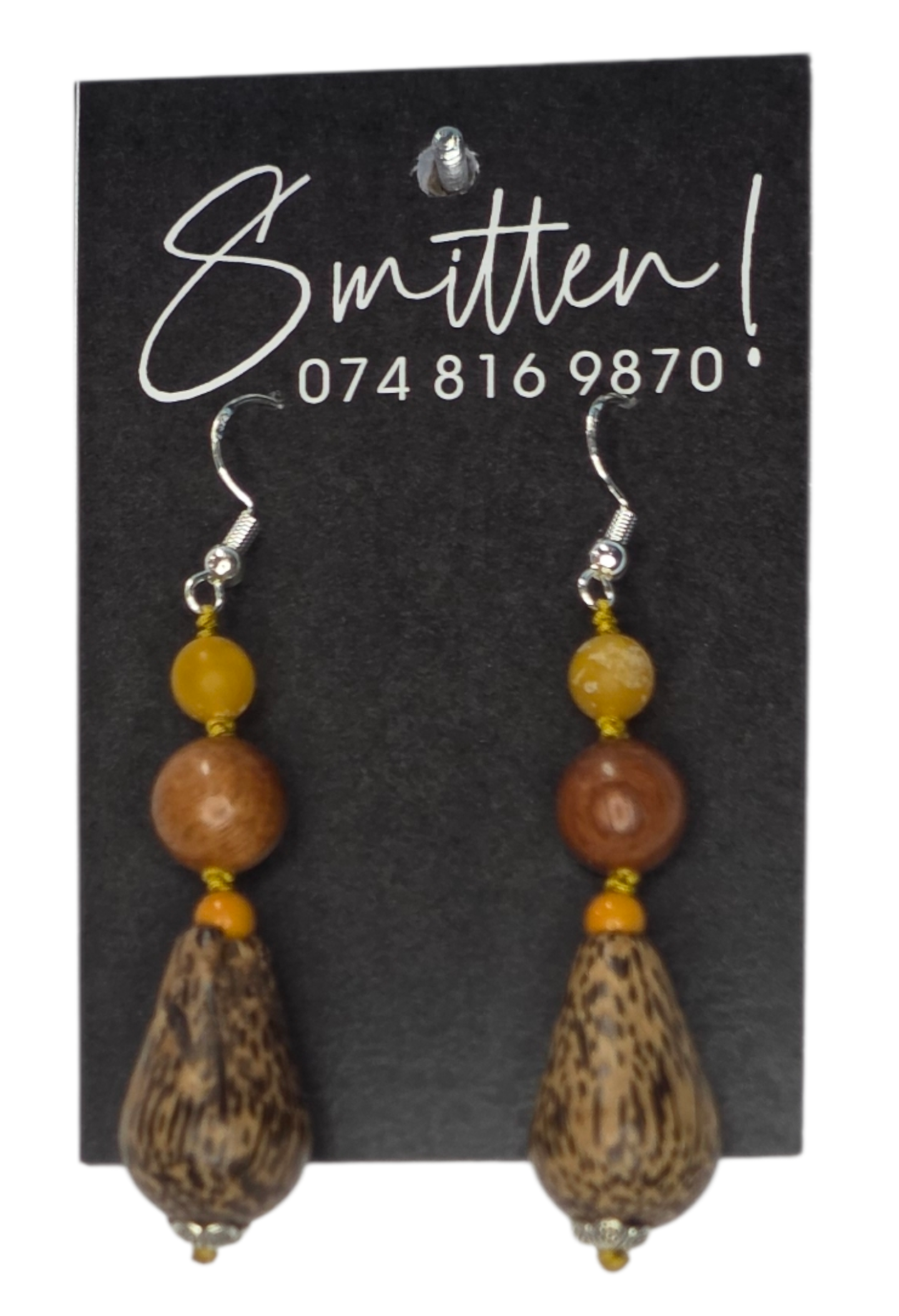 Wood hand-crafted Earring