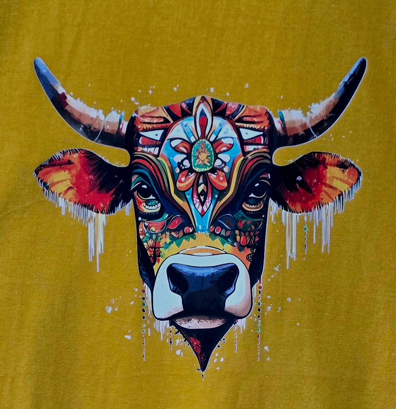 Cotton T-Shirt Cow Print - Image 3