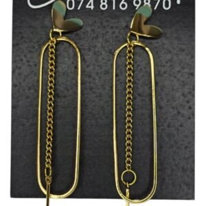 Gold Heart shape dangling earring