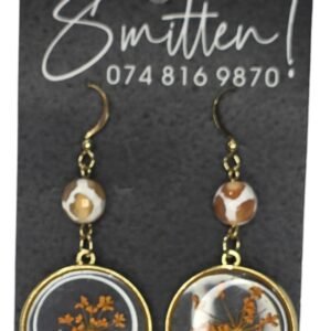 Flower poxy dangling Earring