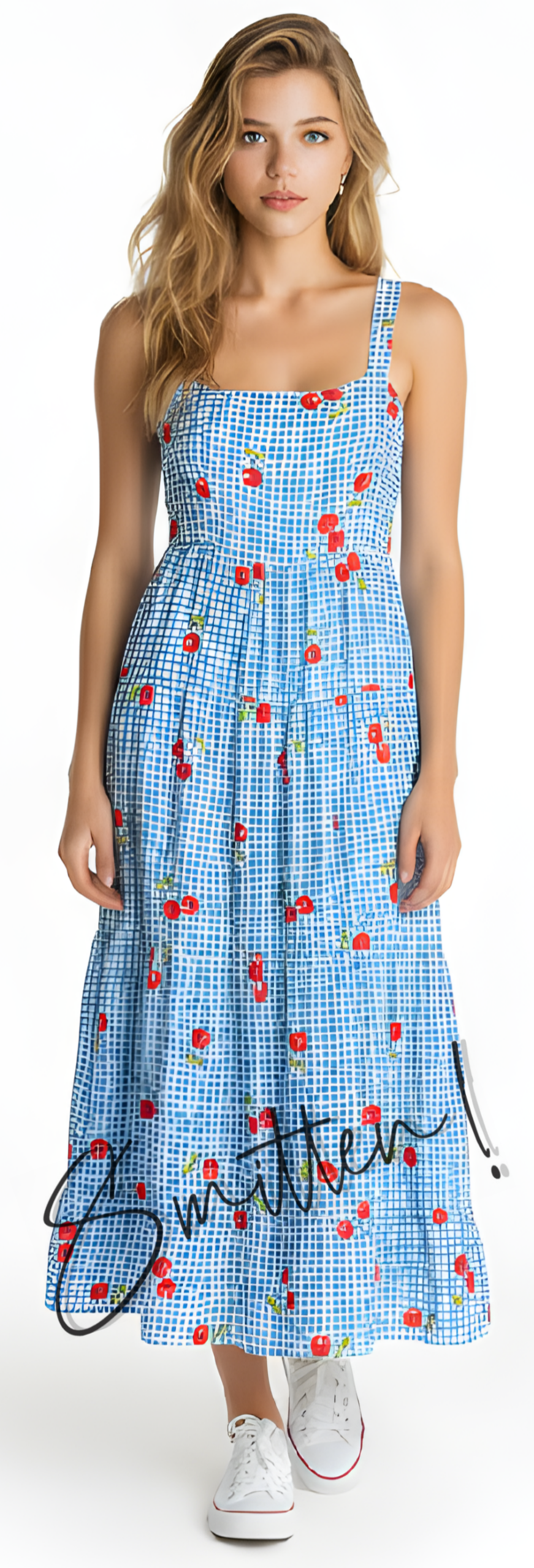 Blue Cherry Plaid Dress