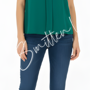 Green Colour Blouse / Top V-Neck