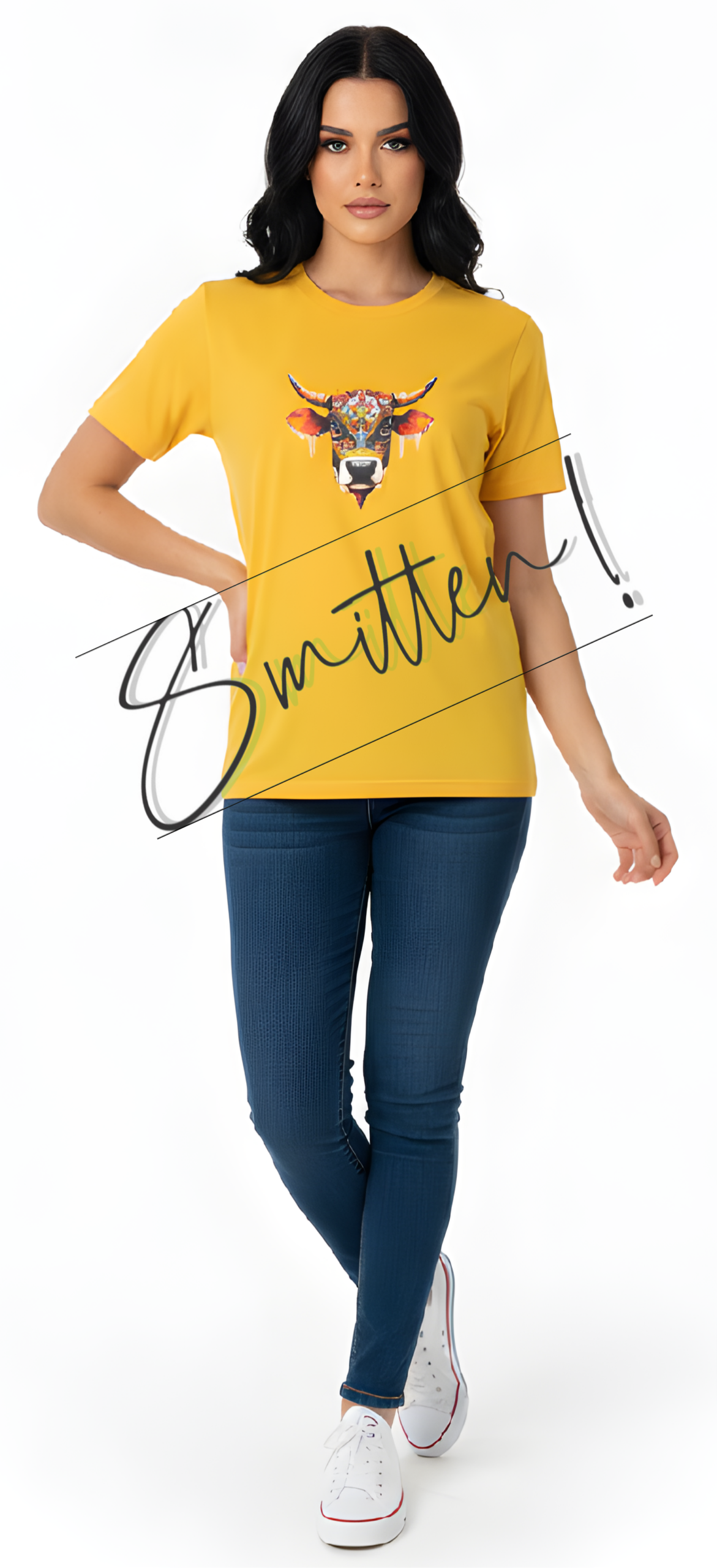 Cotton T-Shirt Cow Print