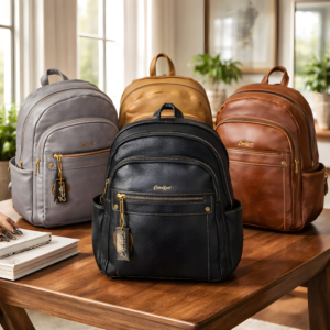 PU Leather Backpack Cotton Road