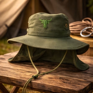 Wide Brim Hat with Neck Flap