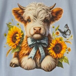 Alternative view of Baby Cow and Sunflower Cotton T-Shirt