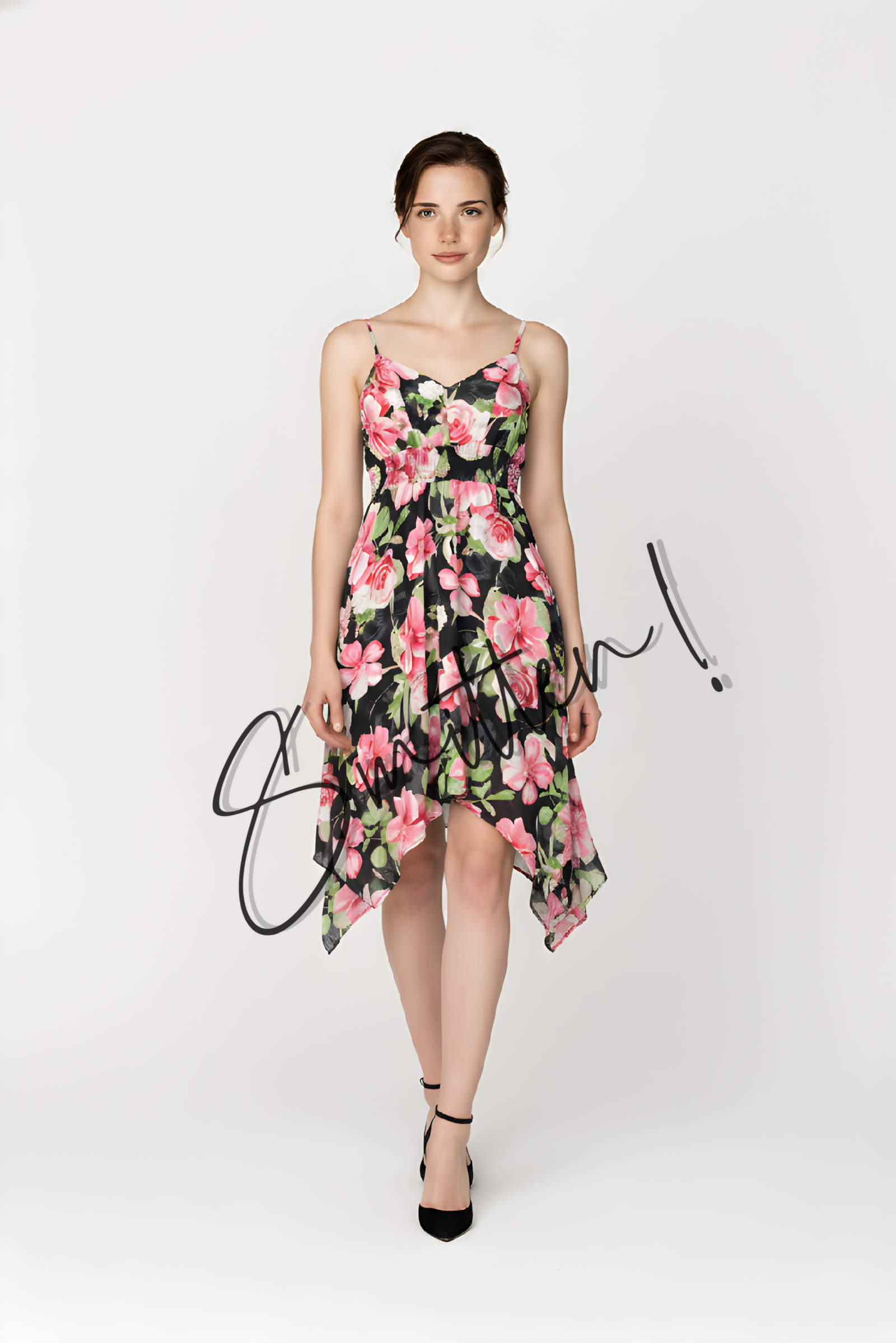 Handkerchief Hem Floral Dress