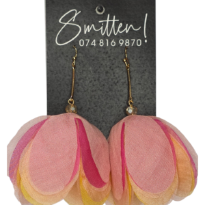 Chiffon petals dangling Earrings