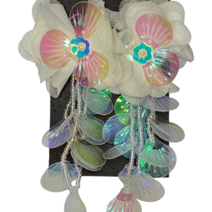Alternative view of Flower fringe drop earrings