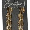 Gold-toned tiered drop earrings