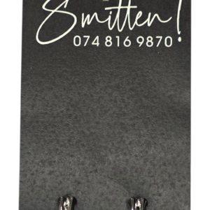 Textured "molten" design silver toned hoop Earring