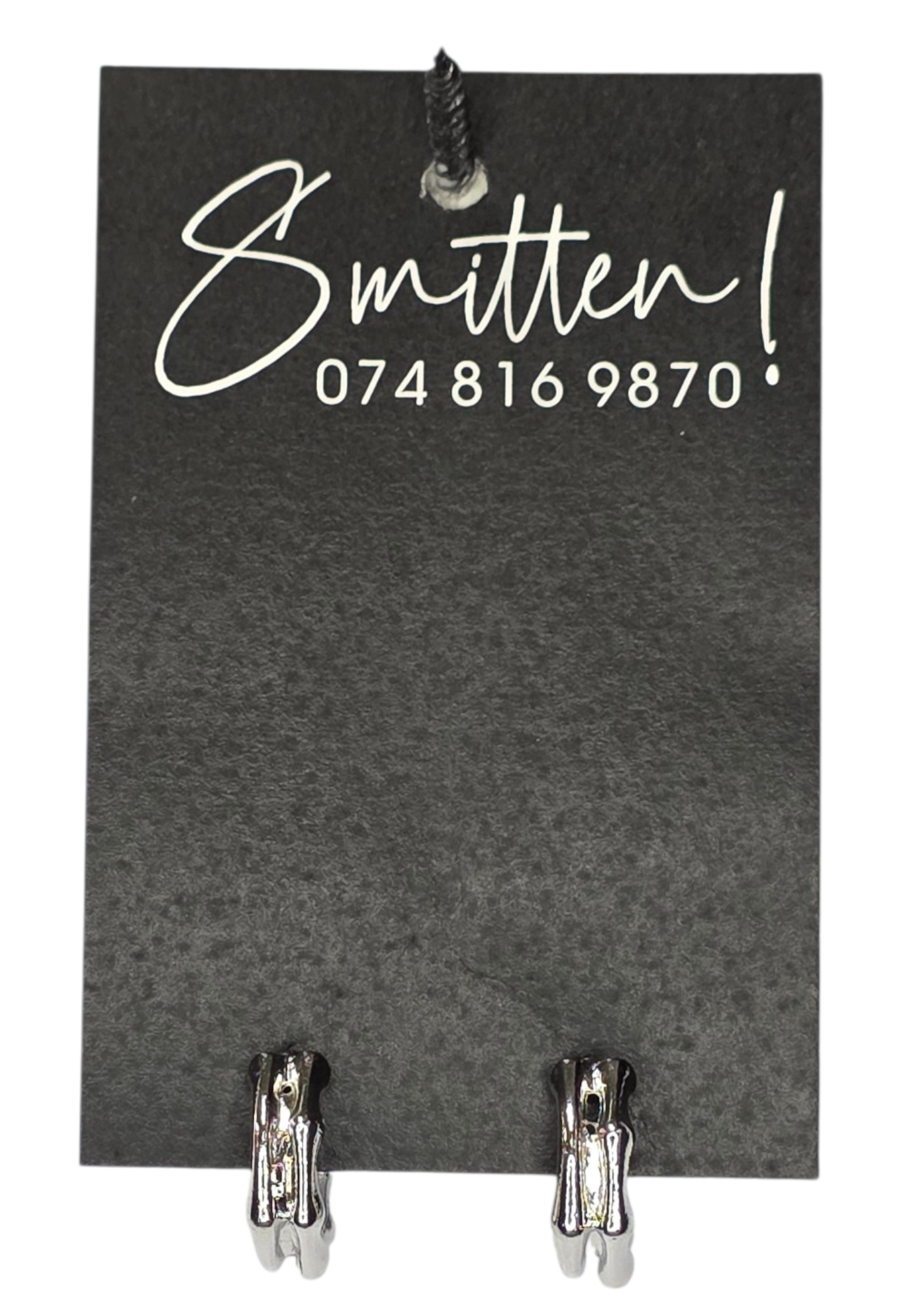 Textured "molten" design silver toned hoop Earring