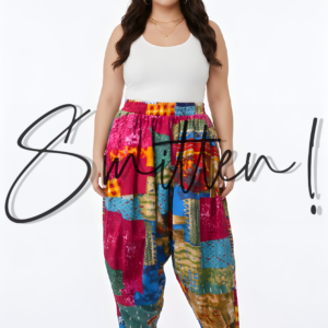 Alternative view of Patchwork Harem Pants - Pink
