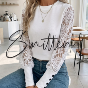 Waffle-knit top - White