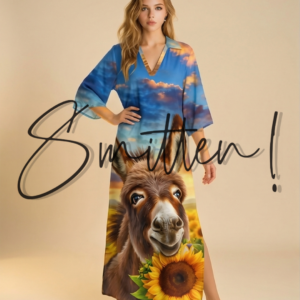 Donkey and Sunflower Maxi Dress
