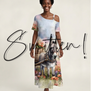 Traditional Donkey Cart Popi Flower Maxi Dress