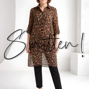 Leopard Print Blouse - Sheer chiffon longline